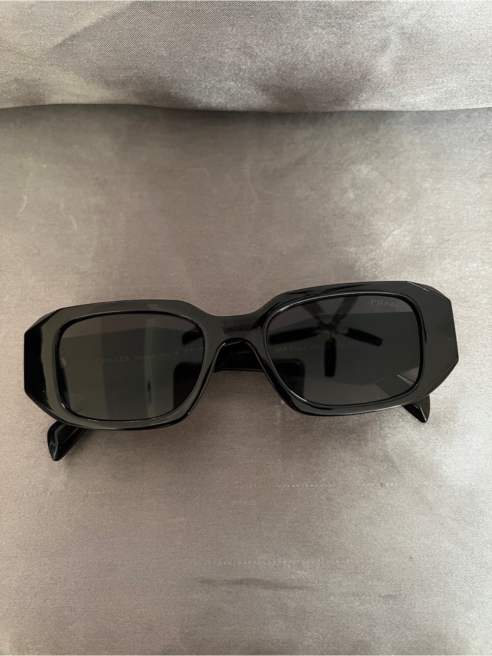 Prada Black PR17 WS Rectangle Sunglasses